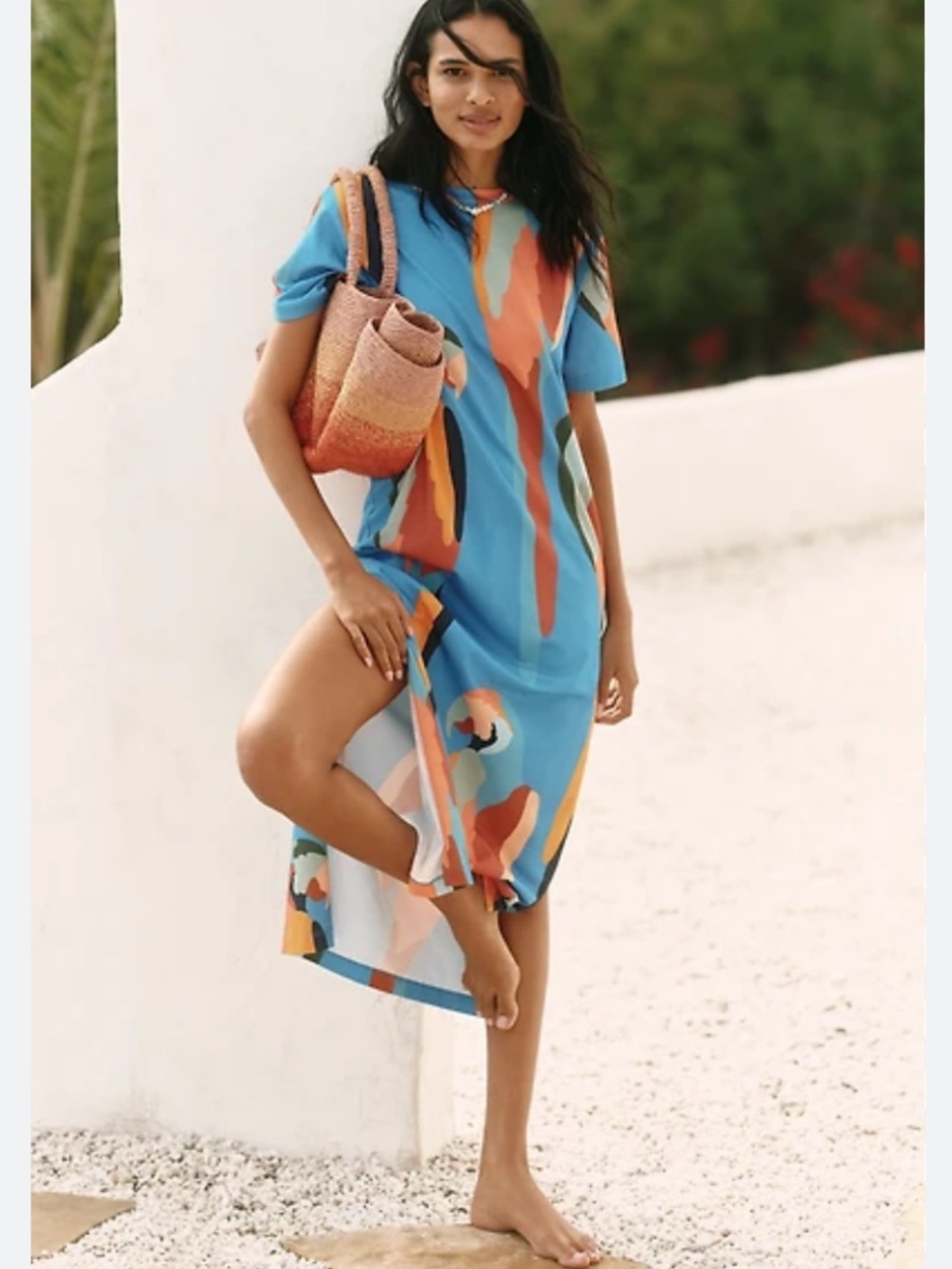 Anthropologie FARM RIO
Printed T-Shirt Maxi Dress